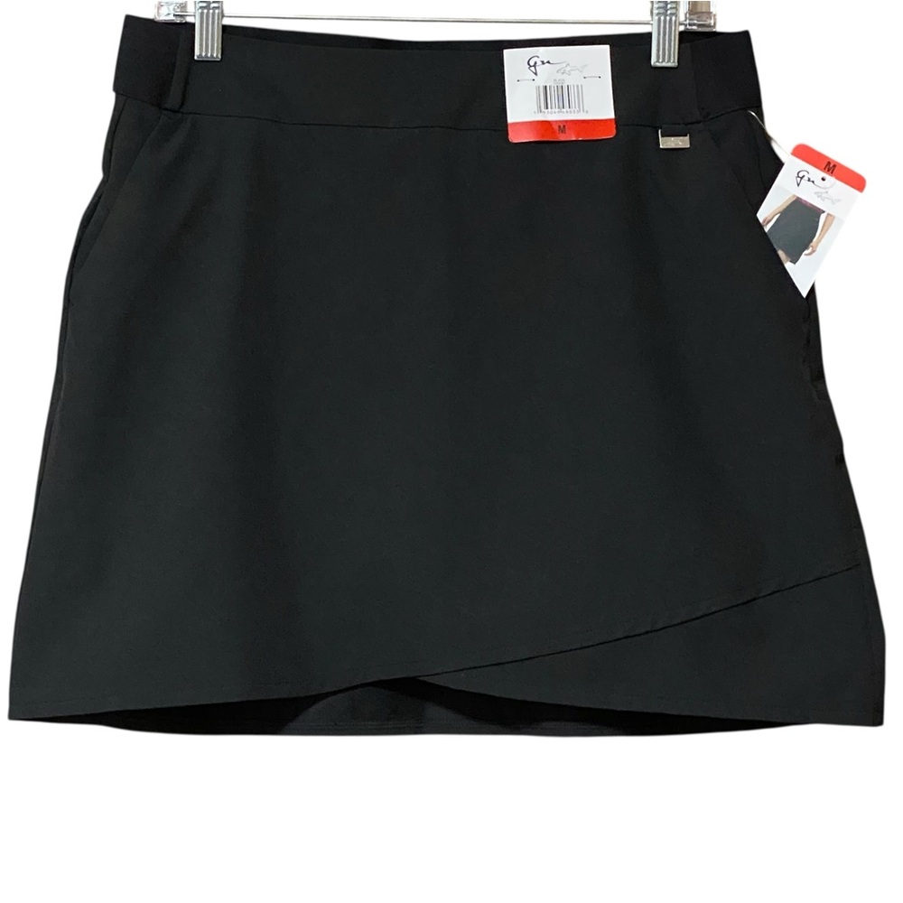 Greg Norman Play Dry Black Golf Skort M NWT Performance Preppy Country Club